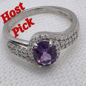 NWT Moroccan Amethyst and Moissanite Ring Size 9